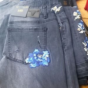 L&B black wash stretch denim super wide bell botto